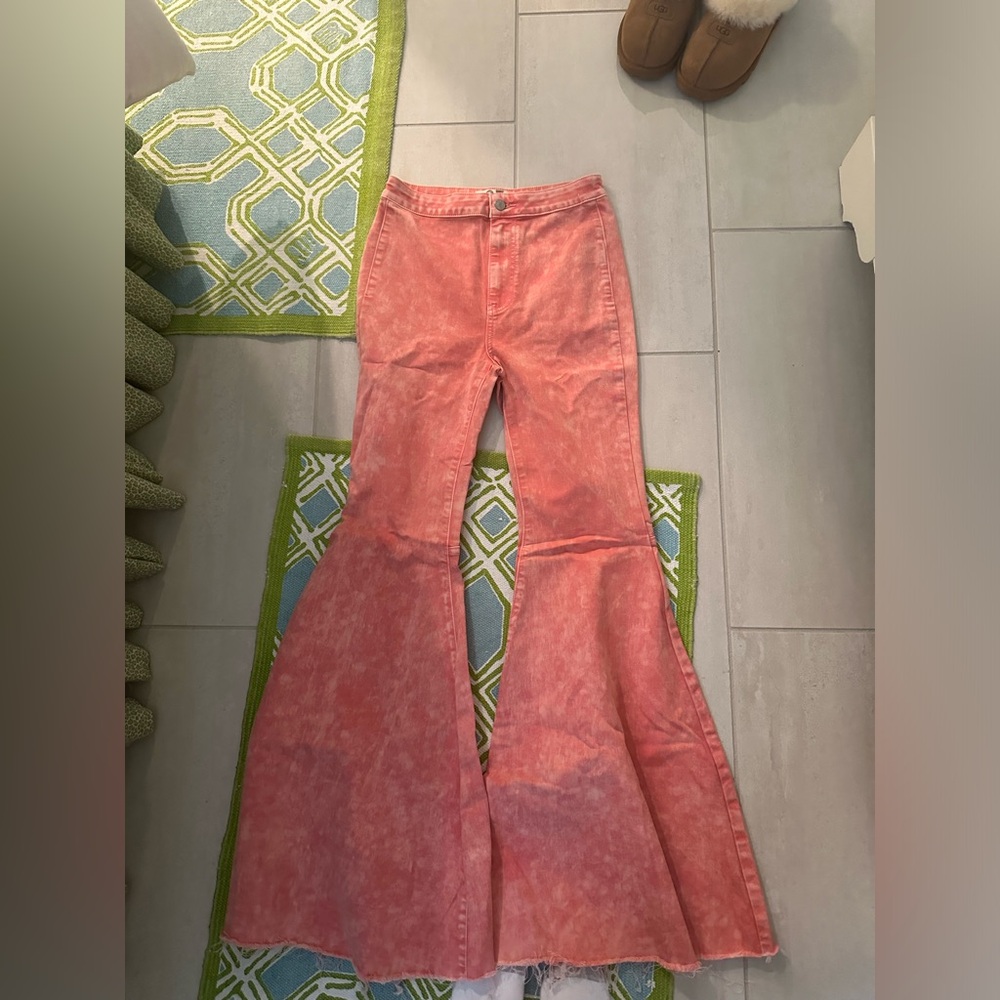 Free people pink flair jeans